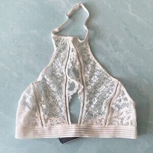 Victoria's Secret white lace halter bralette S NWT